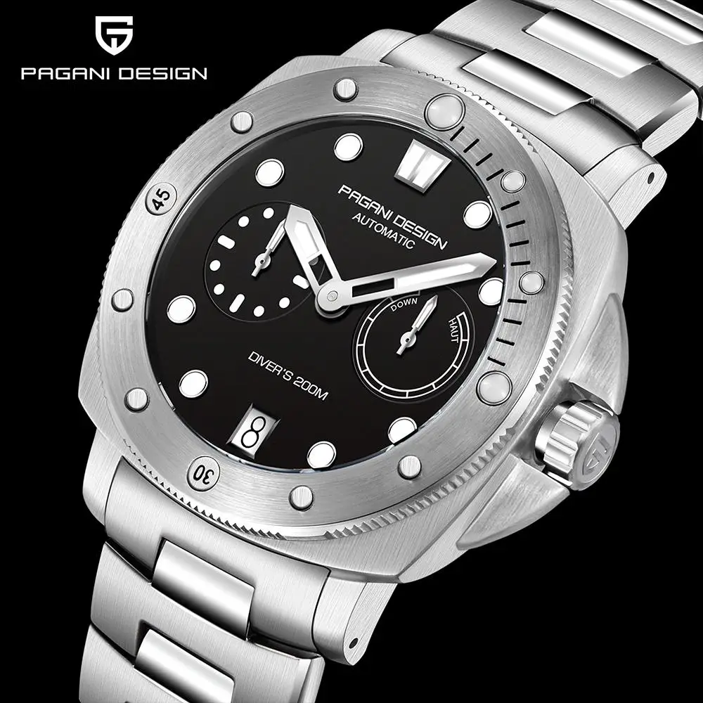 PAGANI DESIGN PD1767 Men Automatic Mechanical Watches Diver Watch For Top Brand Luxury 200M Waterproof AR Sapphire Watch for Men