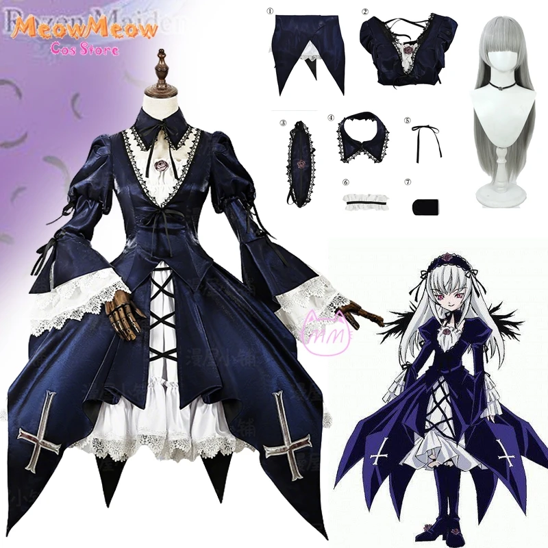 

Rozen Maiden Suigintou Cosplay Mercury Lampe Manga Anime Costume Wig Japanese Gothic Lolita Lace Uniform Women Ha disfraz adulto