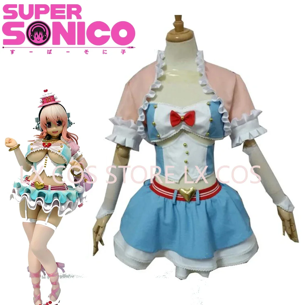 Anime Super Sonico Cosplay Costume 10nd Birthday Party Figure Outfit Costume Made