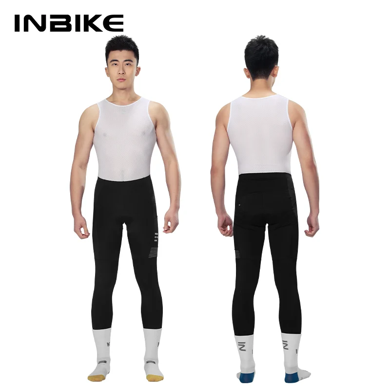 INBIKE Spring and Summer Men's Long Cycling Tights with Side Bags Breathable Thickened Pant Pads MTB Mountain Cycling Pants