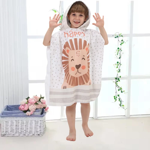 만화 아기 목욕 타올, 극세사 면 후드 비치 타올, 신생아 케이프 타월, 부드러운 판초, 어린이 목욕 용품, 유아 수건
