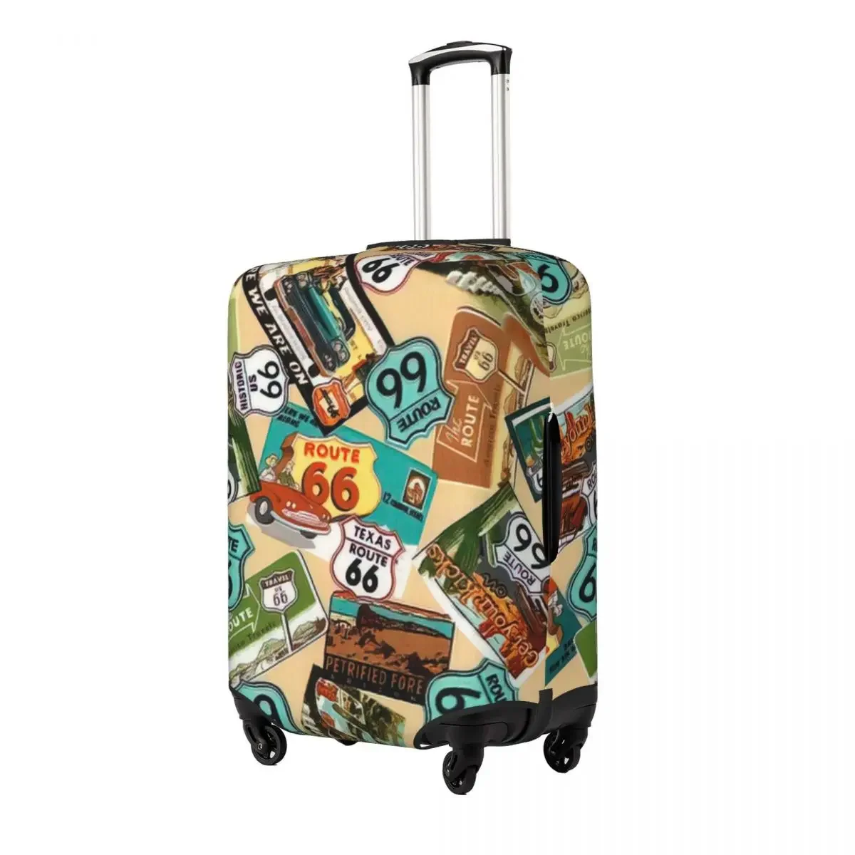 Route 66 Print Luggage Protective Dust Covers Elastic Waterproof 18-32inch Suitcase Cover Travel Accessories