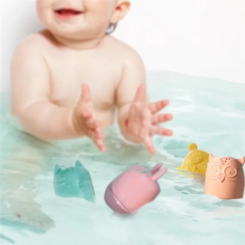 Jouets de bain animaux de dessin animé mignon, arroseur en Silicone, jouets de baignoire, jouets de natation d'eau pour enfants