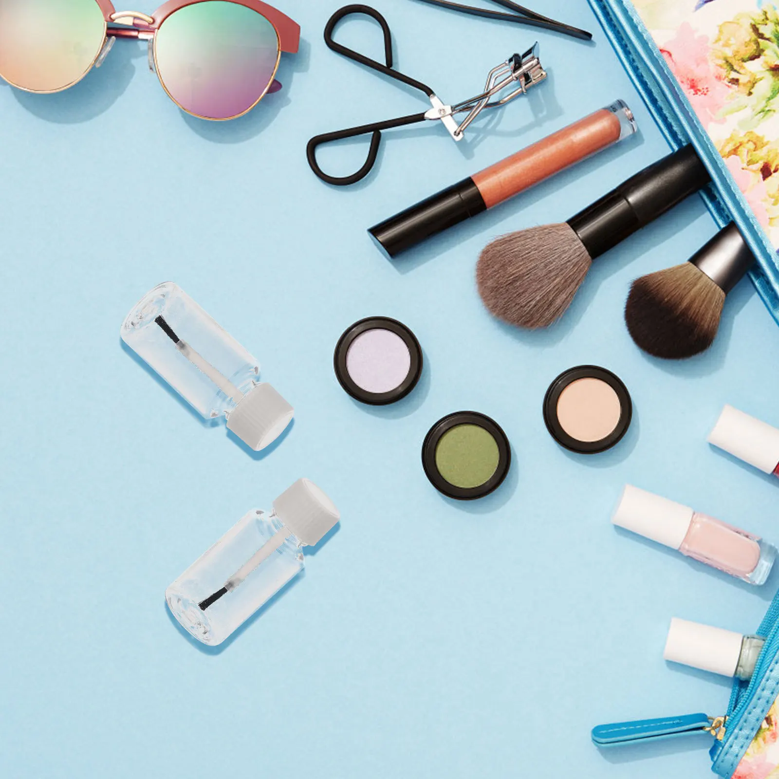 

8pcs Empty Polish Bottles With Brush Clear Refillable Leakproof Small Size For Essential Oil Nail Gel Manicure Travel Kit Nail