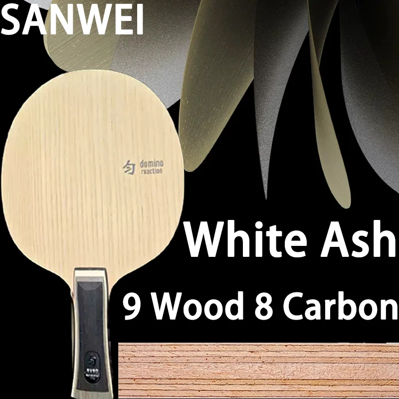 SANWEI 981 Table Tennis Racket Baseplate 9 Wood 8 Carbon Nano Carbon Structure Ping Pong Bottom Paddle White Ash Surface Genuine