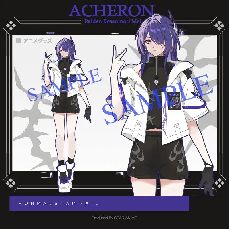

Honkai Star Rail Acheron, жилет для косплея, футболка и шорты, топы, комплект брюк, костюм Raiden Bosenmori Mei, пальто, куртка, уличная одежда