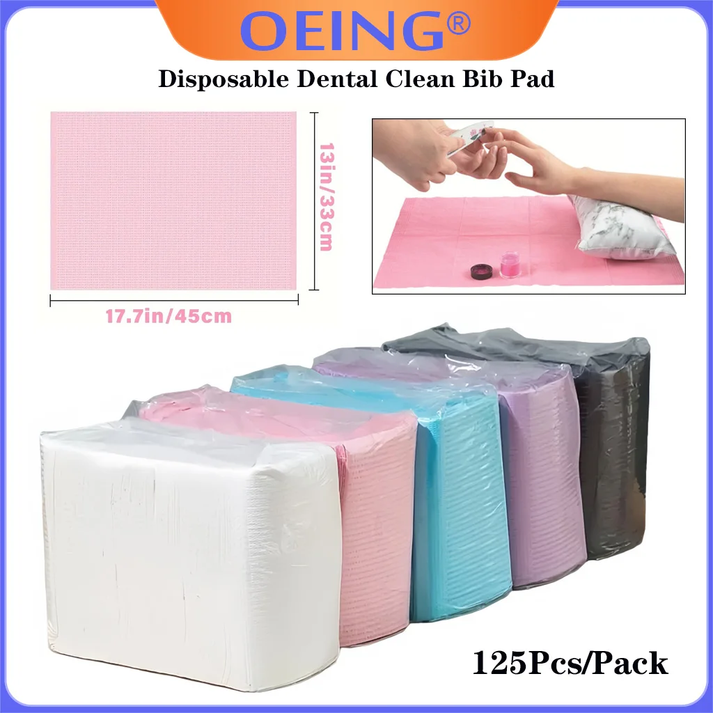 OEING 125Pcs/Pack Disposable Dental Clean Bib Pad 13