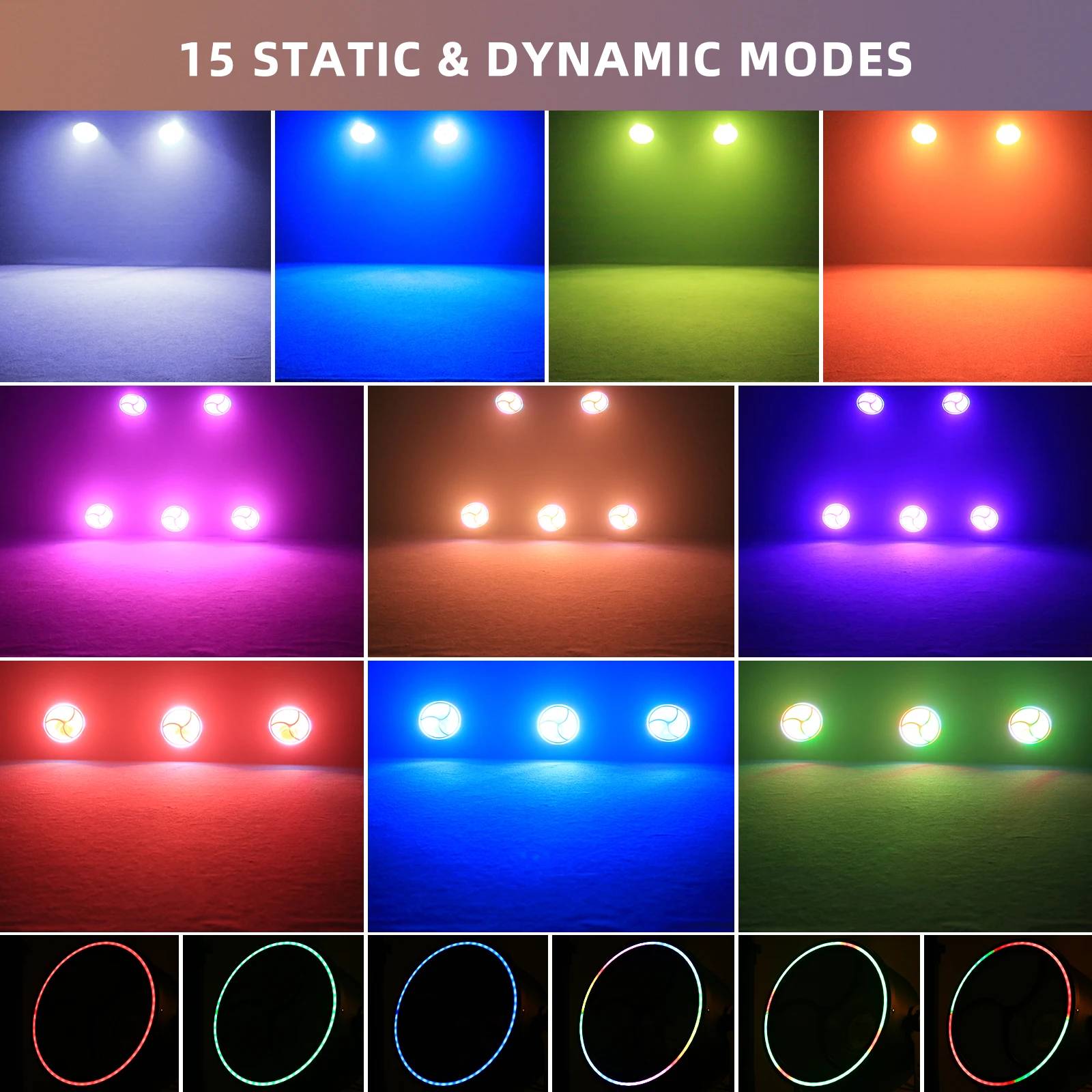 2PCS RGB COB LED Par Lights Stage Retro Lights DMX512 Linear
