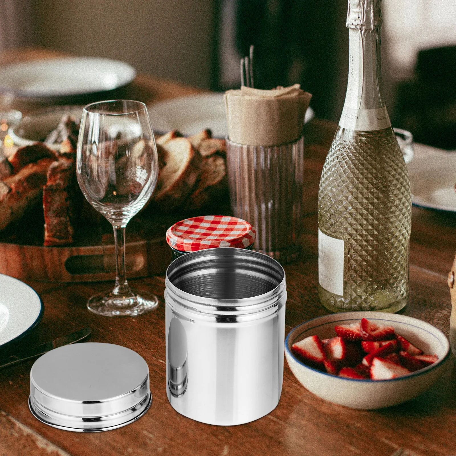 Stainless Steel Storage Can Airtight Cylinder Container For Kitchen Bathroom Home Organizer Multifunctional Household