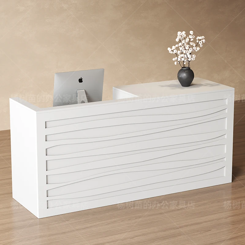 

Desk Office Logo Luxury Salon Decorations Reception Desk Simple Modern Reception Beauty Mostrador Recepción Commercial Furniture