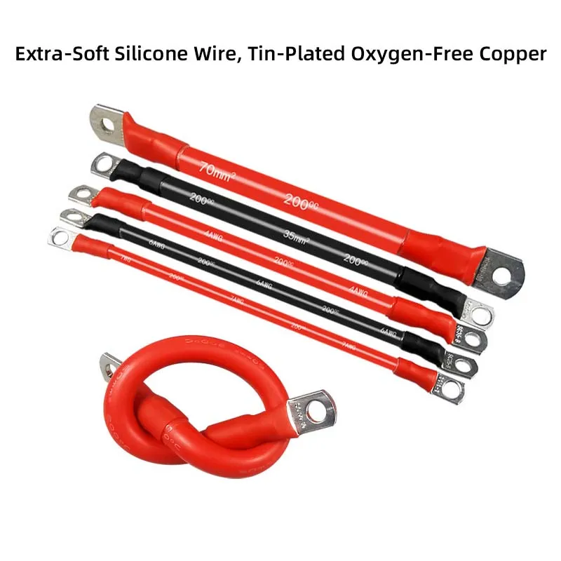 UPS Battery Series Connection Cables, Inverter Battery Power Controller, Pure Copper Connectors, Ultra-Soft Silicone 16 square m