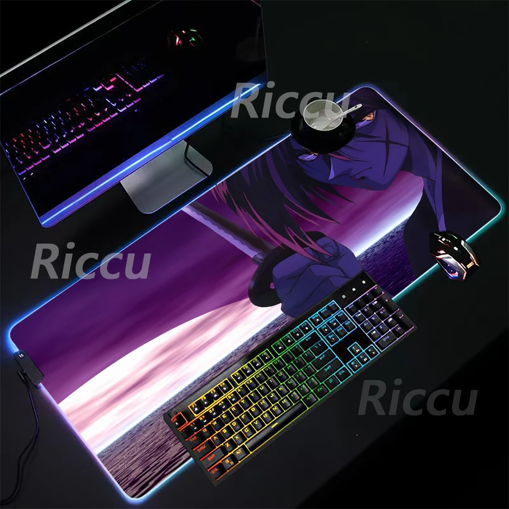 Imagem -05 - Rgb Anime Mouse Pad com Impressão de Alta Definição Rgb Mouse Pad Esteira de Tabela Muitas Pessoas Gostam Himura Kenshin Acessórios Xxl