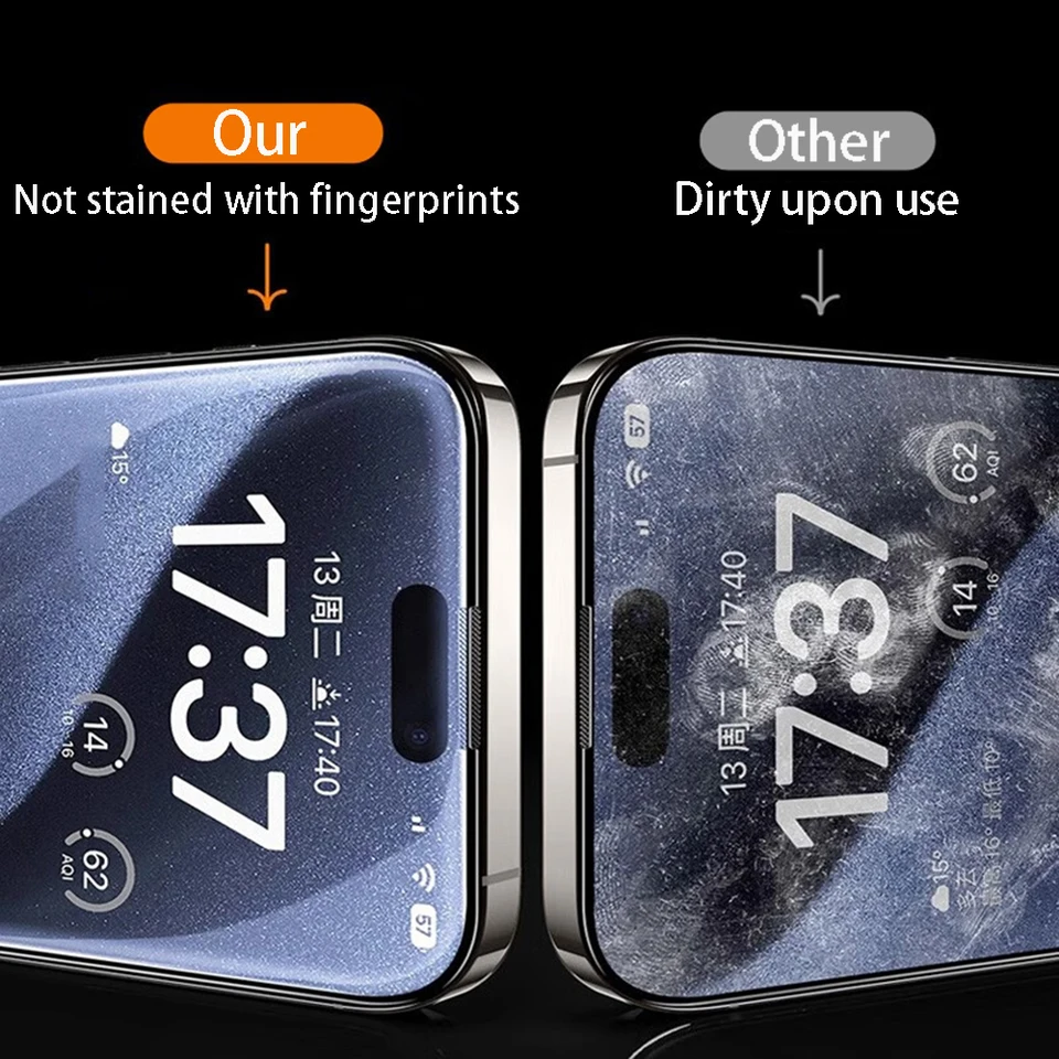 4 Piezas Vidrio Templado para iPhone 16 15 14 13 12 11 Pro Max Protector de Pantalla para iPhone 7 8 Plus X XS Max XR Película de Vidrio Protector 4