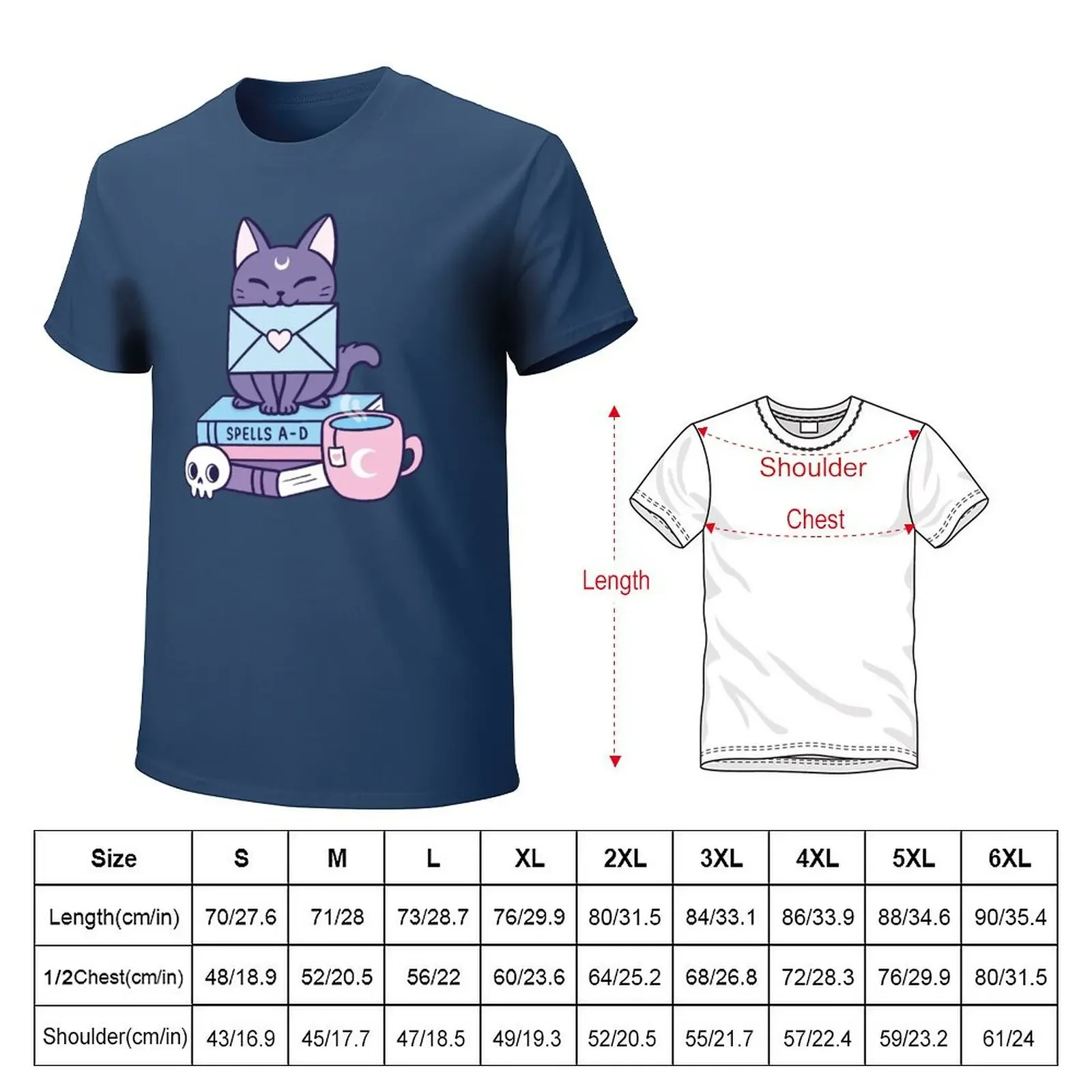 Black Magic Mail Kitten Nikury T-Shirt blue archive summer clothes plus size tops blacks shirts men