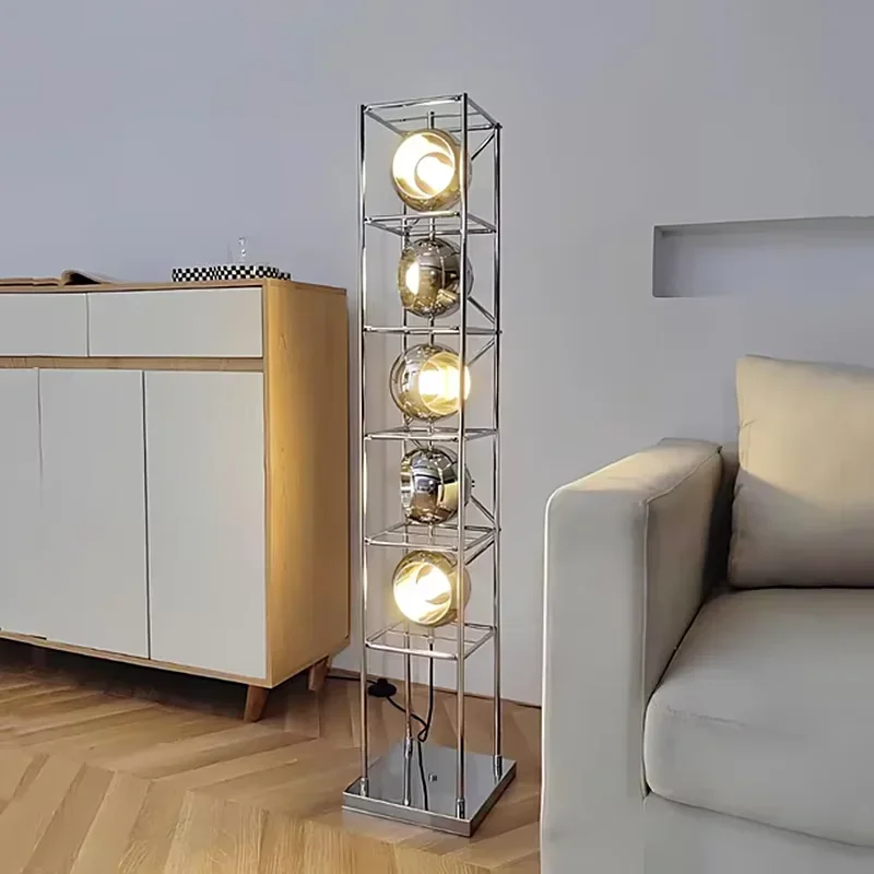 New Creative Bauhaus LED Metal Floor Lamp Modern Metal Chrome Floor Lamp For Living Room Bedroom Villa Art Corner Standing Lamp