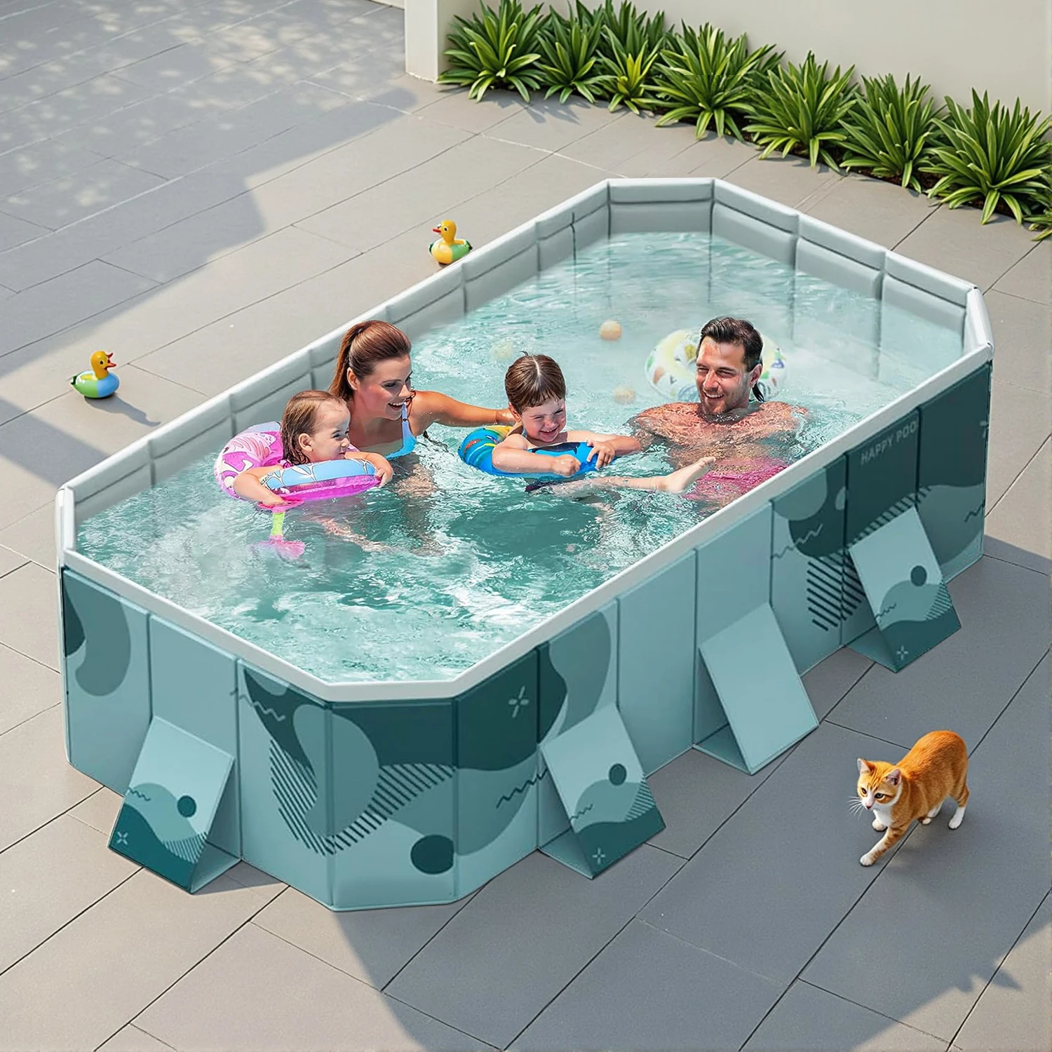 

Non-Inflatable Swimming Pool 2.6 3m Foldable Portable Family Outdoor Entertainment Sports Party Pool Adult Child Swim Equipment
