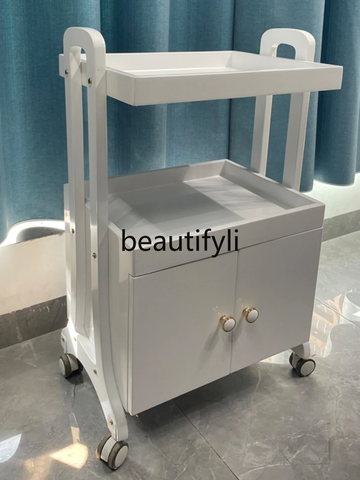 Cart with cabinet Medical hand push tool cart Face wash cart Mobile rack