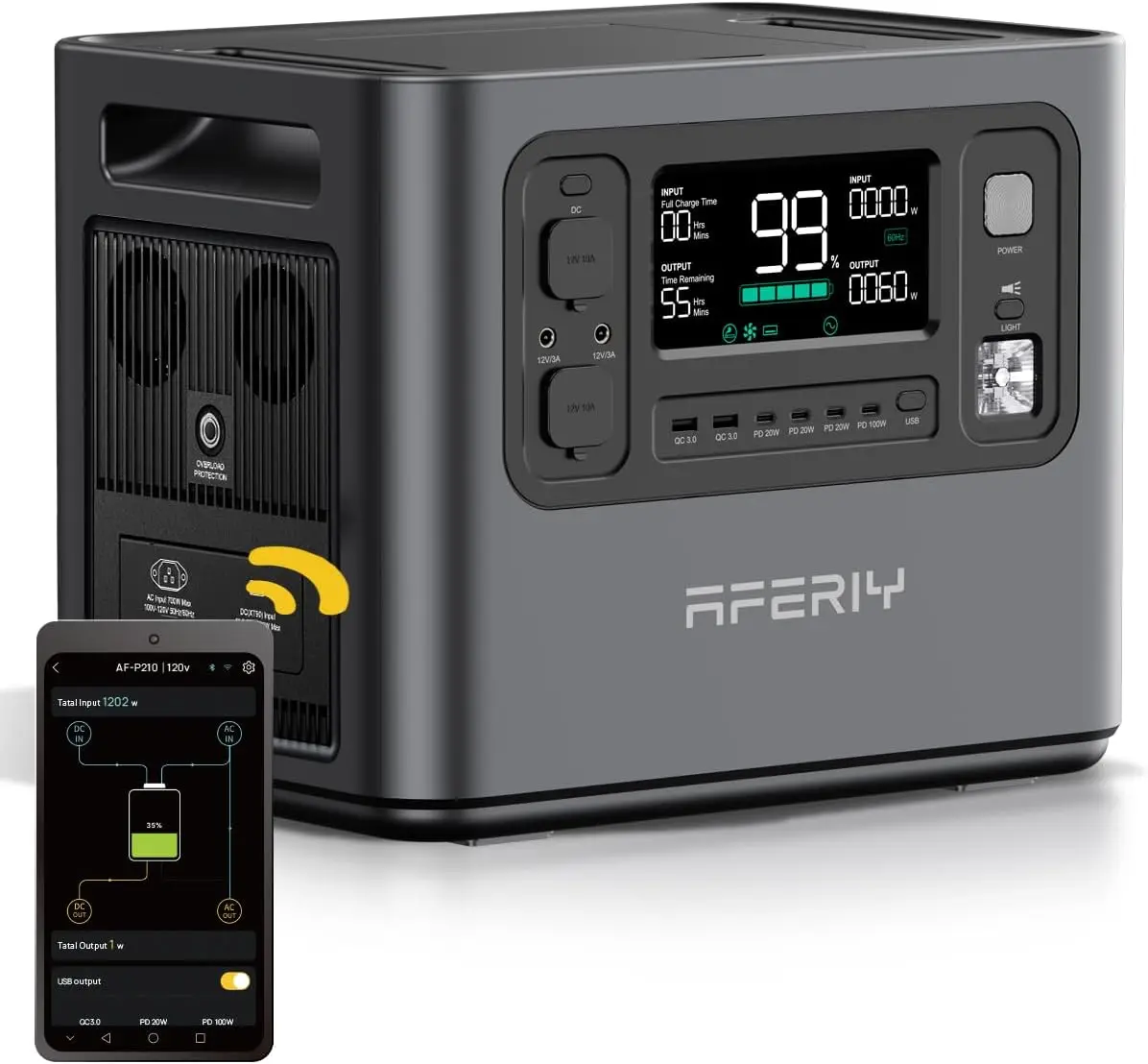 

BestsellerPortable Power Station 2400W,2048Wh LiFePO4 Battery Generator with 1100W AC Charging & 500W Solar Charging,for Home Ba