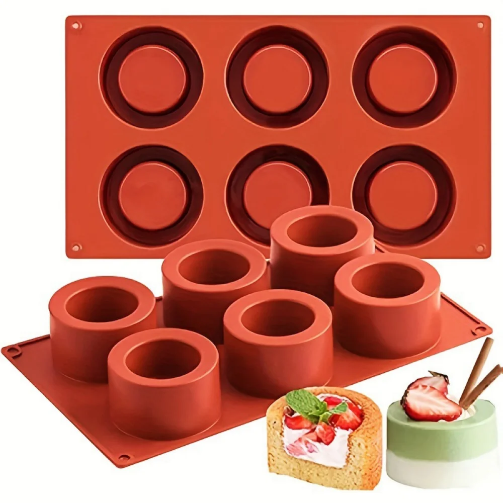 6 Hole Round Concave Convex Silicone Cake Mold Mousse Chocolate Cake Panna Cotta Ice Cream Jelly Sandwich Dessert Baking Mould