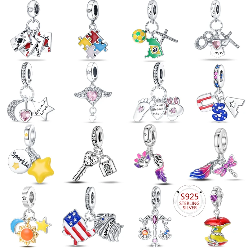 

Hot Original Design S925 Sterling Silver Charm Pendant for 3mm Bracelet, Exquisite Luxury Jewelry Holiday Gift Women