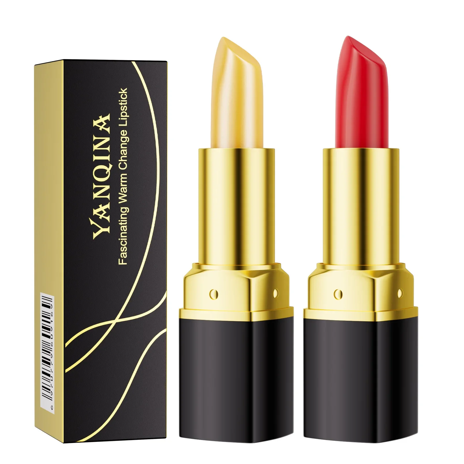 YANQINA 2 Color Warm Change Color Lipstick Moisturize Waterproof Fashion Gradient Lipstick Lasting No Fading New Repair Lip Balm