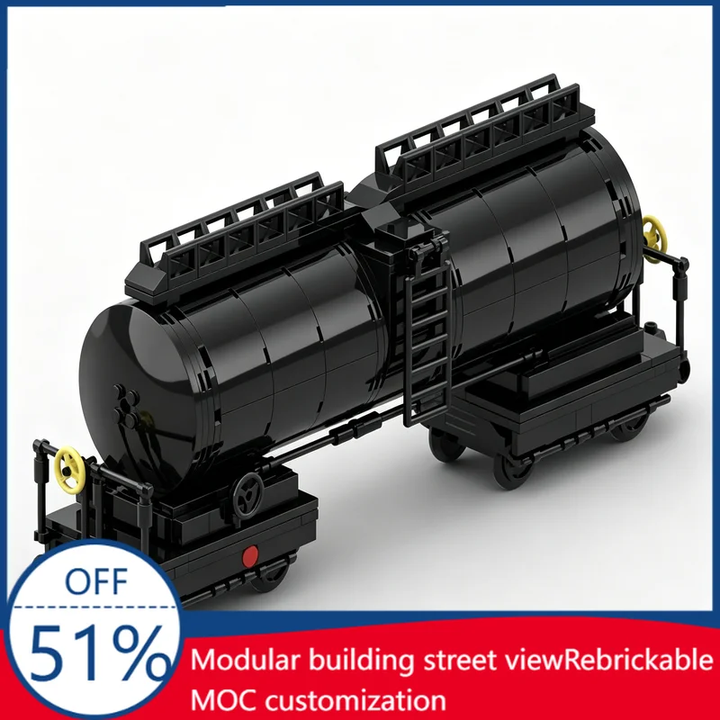 

422PCS MOC Black Railway Tank Car Building Blocks Modify Heavy Vehicle Educational DIY Assembly Toy Gift Collection And Display