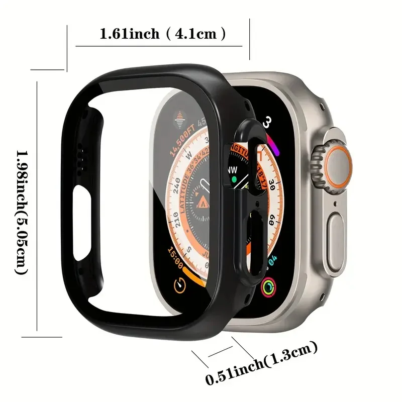 Glass Cover For Apple Watch case Ultra 2 49mm smartwatch Bumper+Screen Protector Tempered iwatch series apple watch Accessories