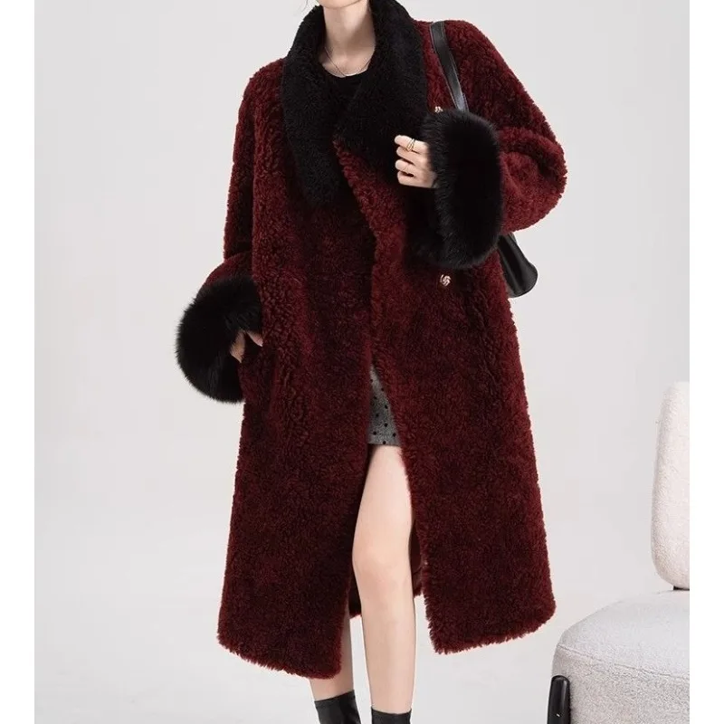 Rich Daughter Ankela Red Coat, High-end Atmosphere, Foreign Style, Warm Design, Comfortable and Thin Coat for Women in Winter