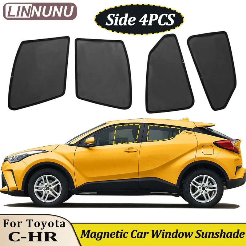 

LINNUNU for Toyota chr accessories Car Curtain Side Window Magnetic Sunshade Mesh Summer Sun Shade UV Protection c-hr 2016-2023