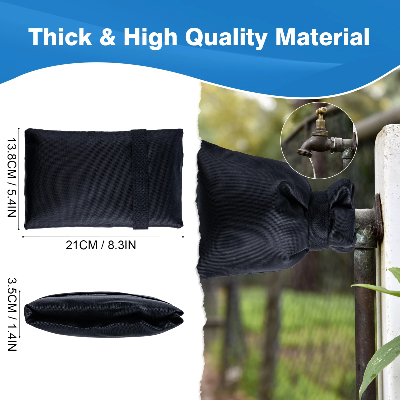 Outdoor Water Spigot Cover for Winter Anti-Freeze Tap Protector Waterproof Oxford Fabric Garden Hose Bib Freeze Protection Cover
