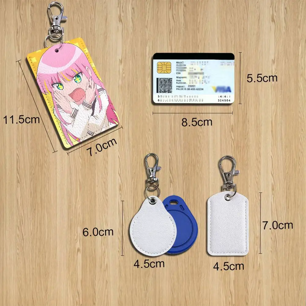 Meteor Hanaori Ryusei Narukami Leather Card Holder with Exquisite Keychain purpose Case for Metro ID Access Control Card Badge