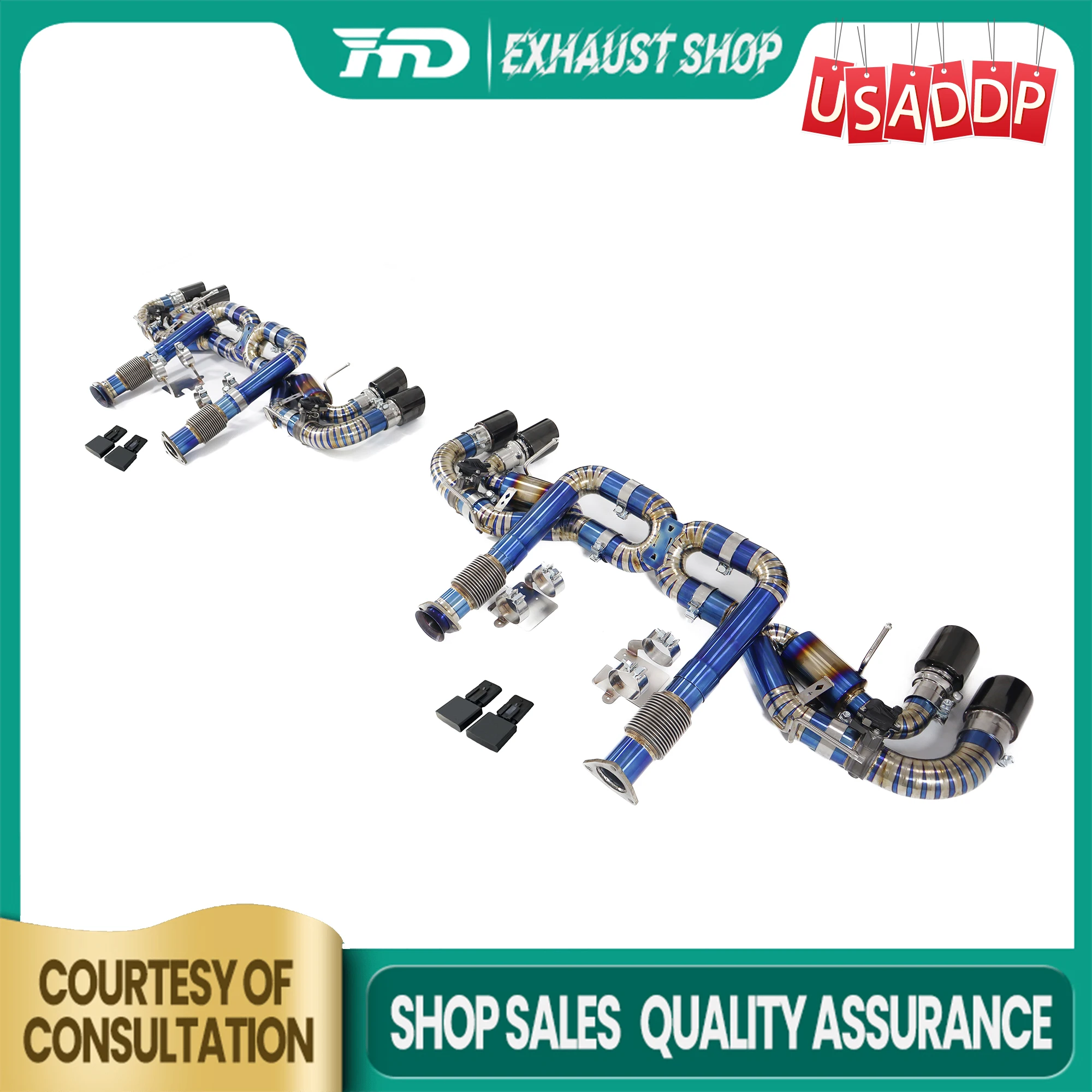 

Exhaust pipe Ti for Corvette C8 Z51 6.2L Catback High-precision X-tube design High quality Electronic valves Muffler Tips Shield