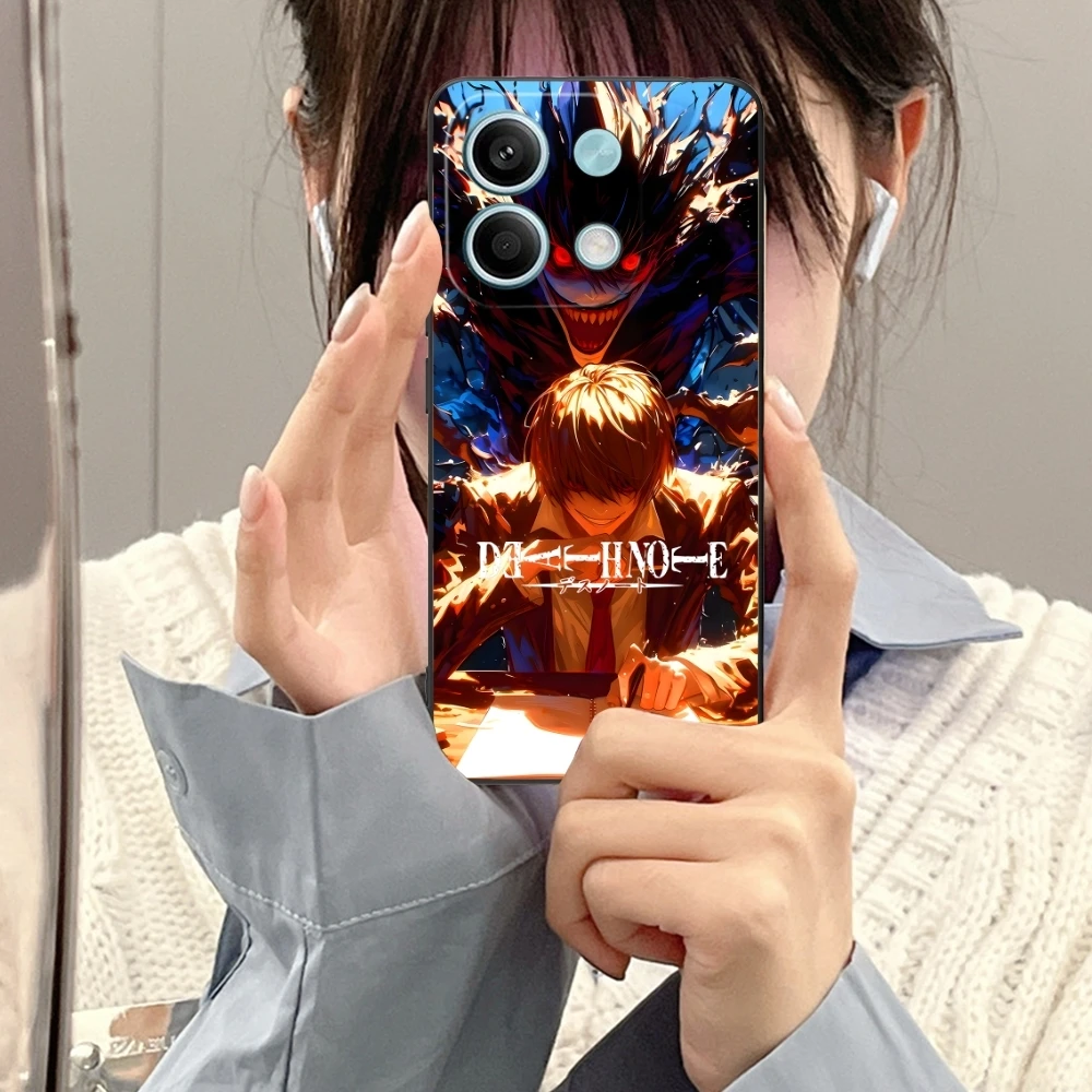 Death Note Kira Light Handy hülle für Xiaomi Redmi Note 13 12 11 10 9 8 7 6 s eine Pro Lite plus 5g schwarze Handy hülle