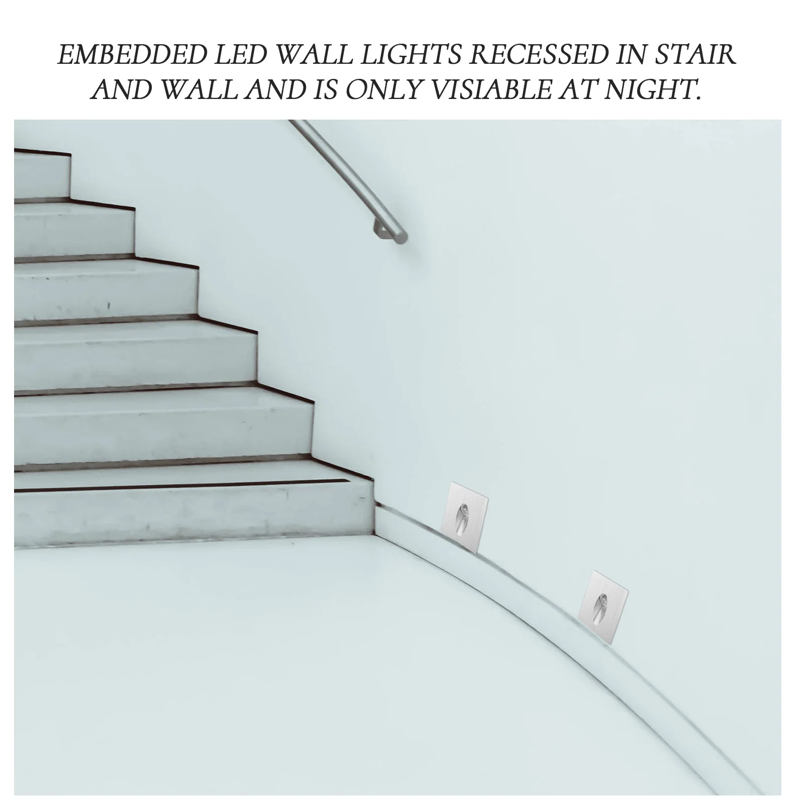 

LED Square Step Stair Recessed Light Indoor Corner Lamp 6000-6500k Creative Cone Design Durable Aluminium Alloy Easy Install