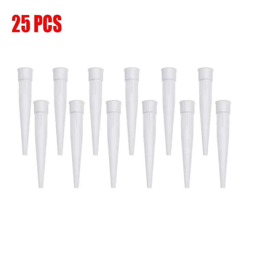 

25pcs Spare-Glue Nozzle Glass Glue Tip Mouth Sealant Kit For Silicone Caulking Pipes For DoorWindows Install Construction Tool