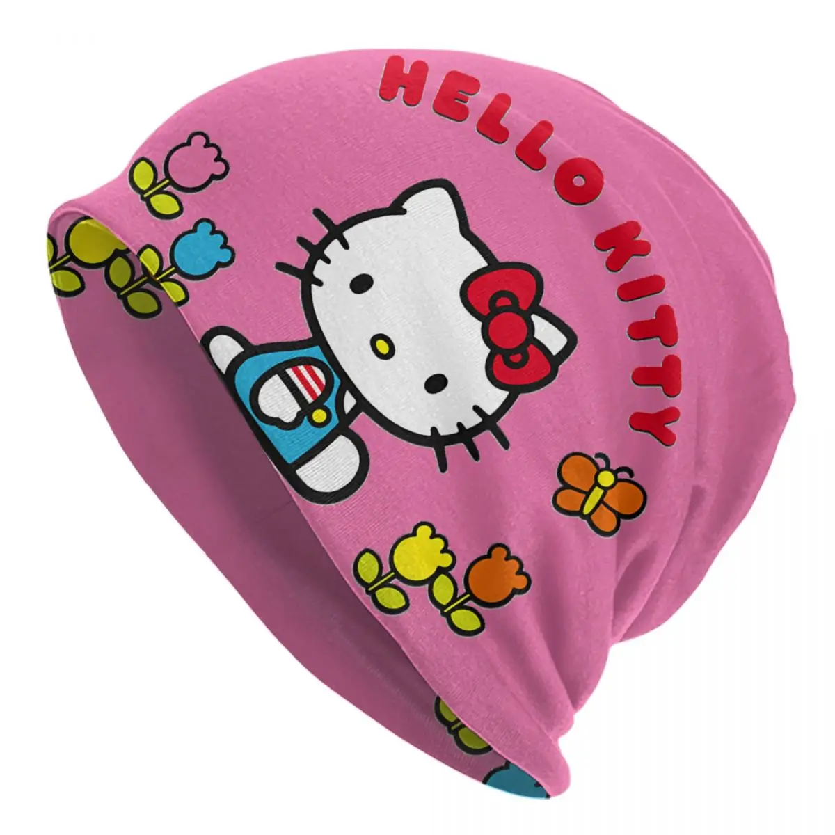 Custom Hello Kitty Cat Bonnet Hat Knit Hat Men Women Hip Hop Unisex Adult Anime Cartoon Warm Winter Beanies Cap