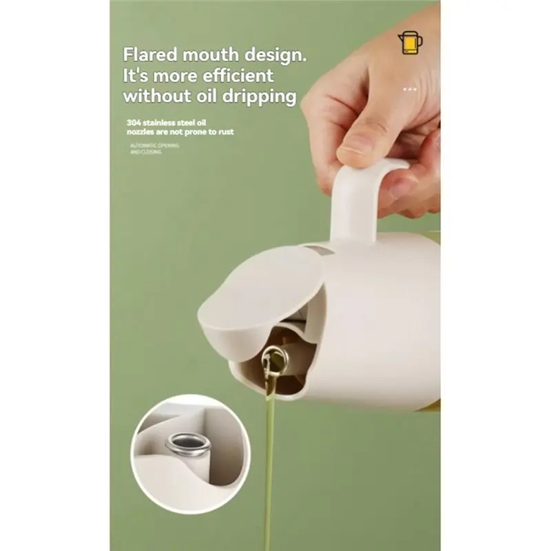ABKY-Automatic Switch Cover Bottle For Cooking Oil Dispenser 600Ml Non-Drip Design For Kitchen BBQ Tool