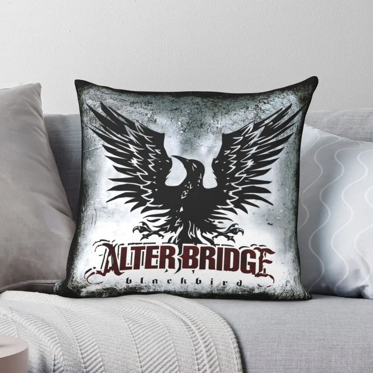 

Blackbird Alter Bridge Square Pillowcase Polyester Linen Velvet Pattern Zip Decor Throw Pillow Case Bed Cushion Cover 45x45