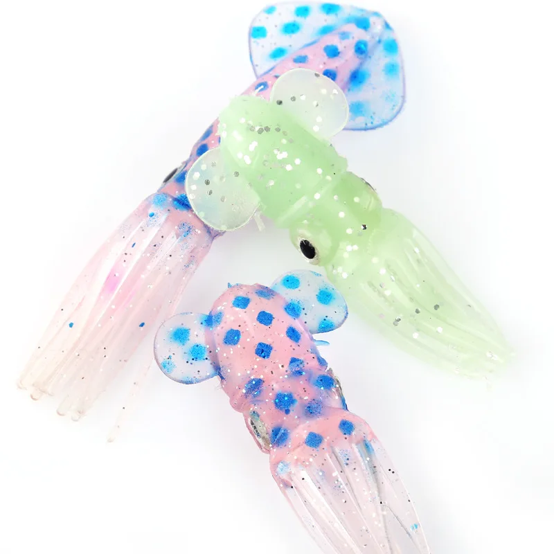 

5pcs 7g10g Luminous Squid Jig FishingLures Soft Octopus SiliconeTentacle for SeaFishing Wobbler Bait Perfect for Trolling Salmon