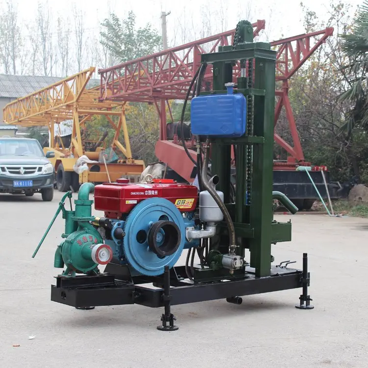 آلة حفر آبار المياه الصغيرة المحمولة 200 متر للبيع تتميز بمعدات جهاز حفر محرك مضخة التروس لألمانيا #2