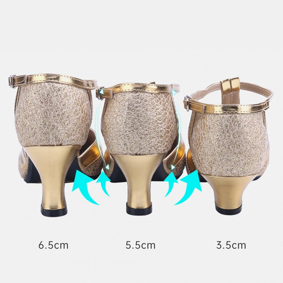 USHINE 女性ラテンダンスシューズクローズドつま先女性タンゴ社交ダンスシューズレディースサルサパーティーダンスシューズハイヒール卸売