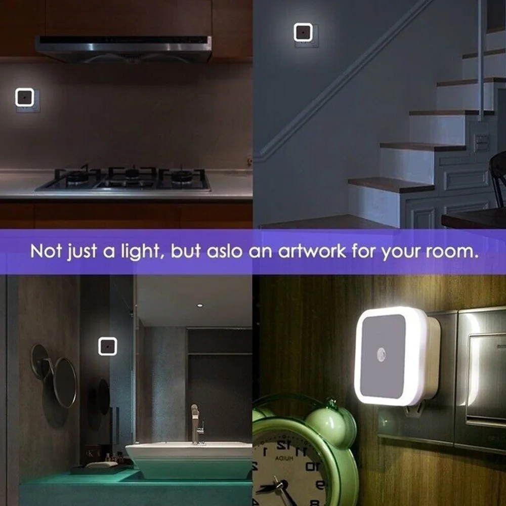 Wireless LED Sensor Light EU/US Plug Night Light Children's Bedroom Sleep Light Auto Sensor Wall Light Hallway Stairs Lamp