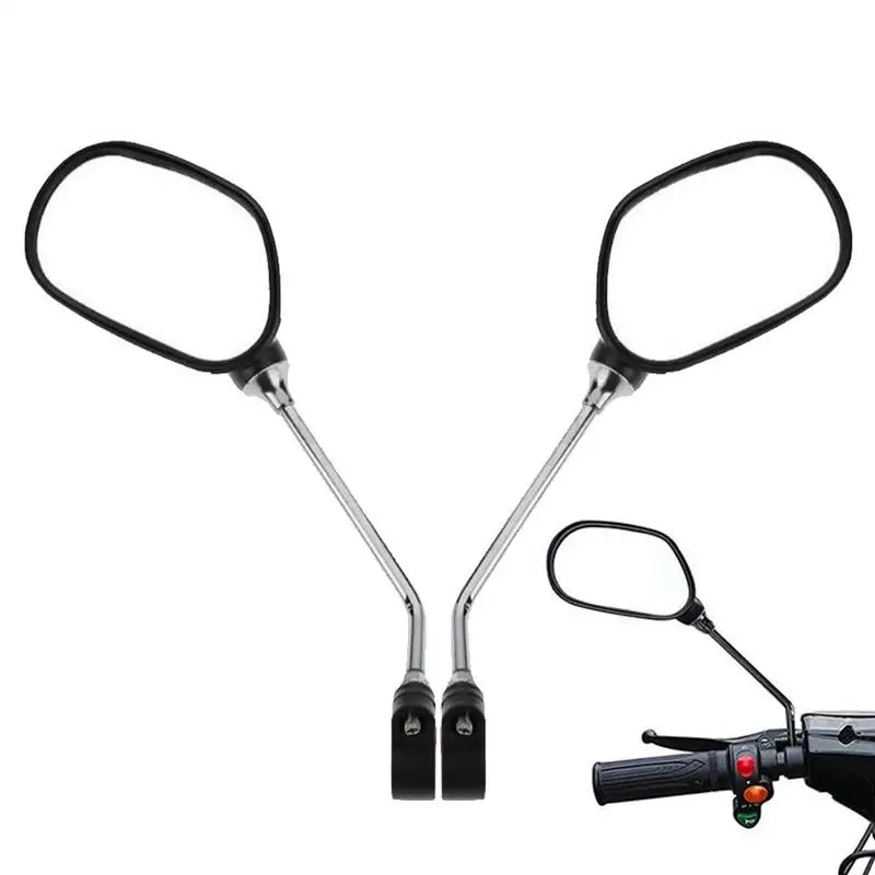 

Cycling Handlebar Mirror 360 Degree Adjustable Scratch Resistant Glass Lens 2X Wide Angle Scooter Mirrors For Safe Cycling