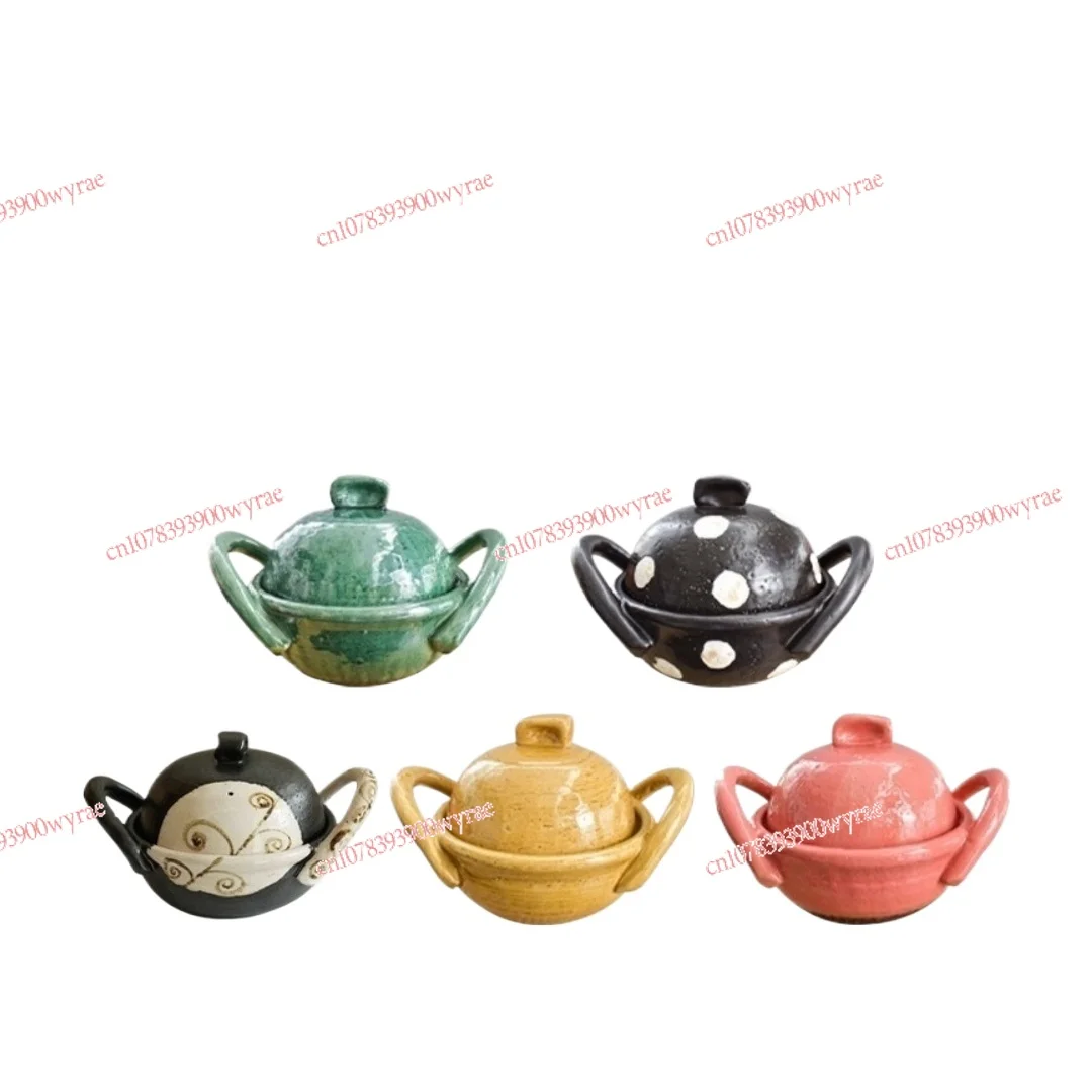

Fully glazed clay pot, handmade pottery , soup , can be dry fired, clay , heat-resistant stew pot, household use