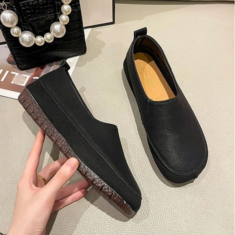 2024 Spring Autumn Round Toe Soft Pu Leather Flats Shoes Women Moccasins Shoes Comfort Patchwork Solid Slip on Casual Loafers