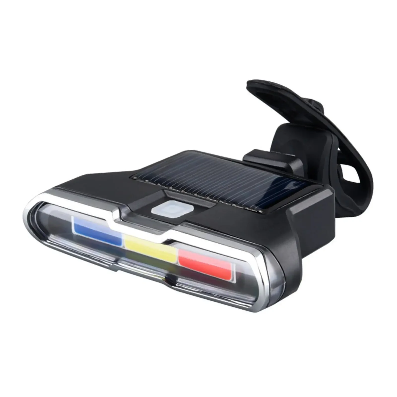USB and Solar Powered Waterproof Bicycle Taillight for Mountain Road Bikes Auto On in Low Light Red Blue White Modes