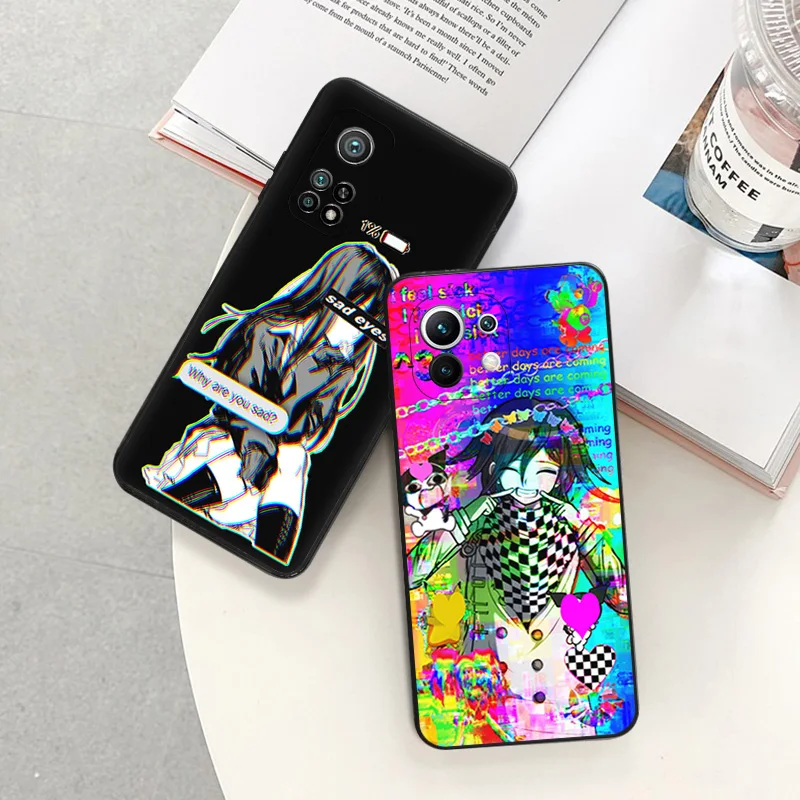 Matte Phone Case For Redmi Note 11 Pro 10 11s 10s 10a 10c Xiaomi 11t 10t Note10 Lite Anime Vaporwave Glitch Art Black Soft Cover