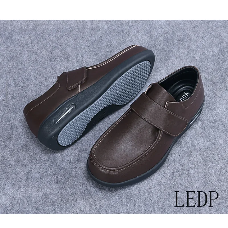 

Men's Genuine Leather Middle-aged and Elderly Leather Shoes Air Cushioned Casual Shoes Comfortable Lightweight Versatile37-50
