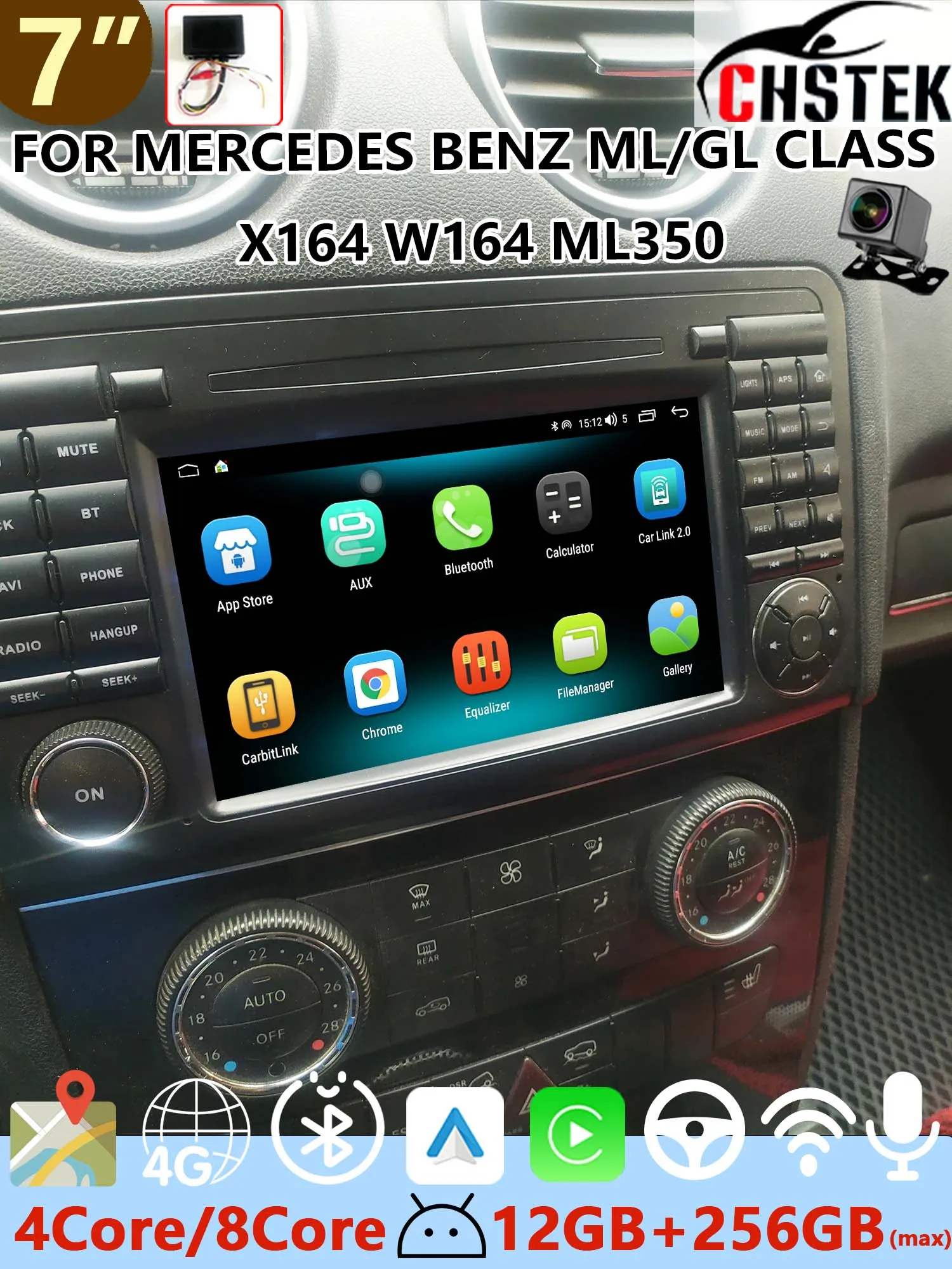 CHSTEK Car Autoradio Wireless Carplay 4G GPS WIFI For Mercedes Benz ML W164 GL X164 ML350 ML300 GL500 ML320 ML280 Android System