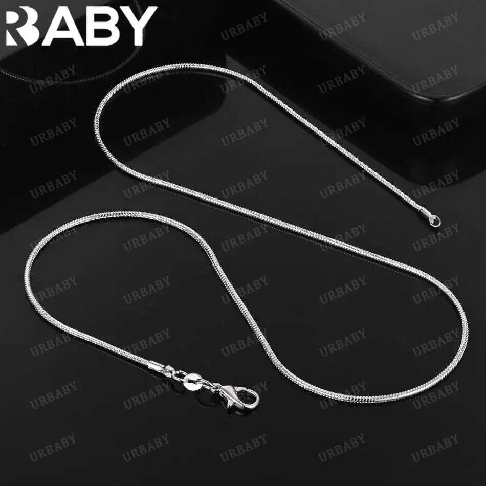 

URBABY стерлингового серебра 925 пробы 40-75 см 2 мм цепочка ожерелье для женщин и мужчин подарок на годовщину популярные дикие модные романтические украшения
